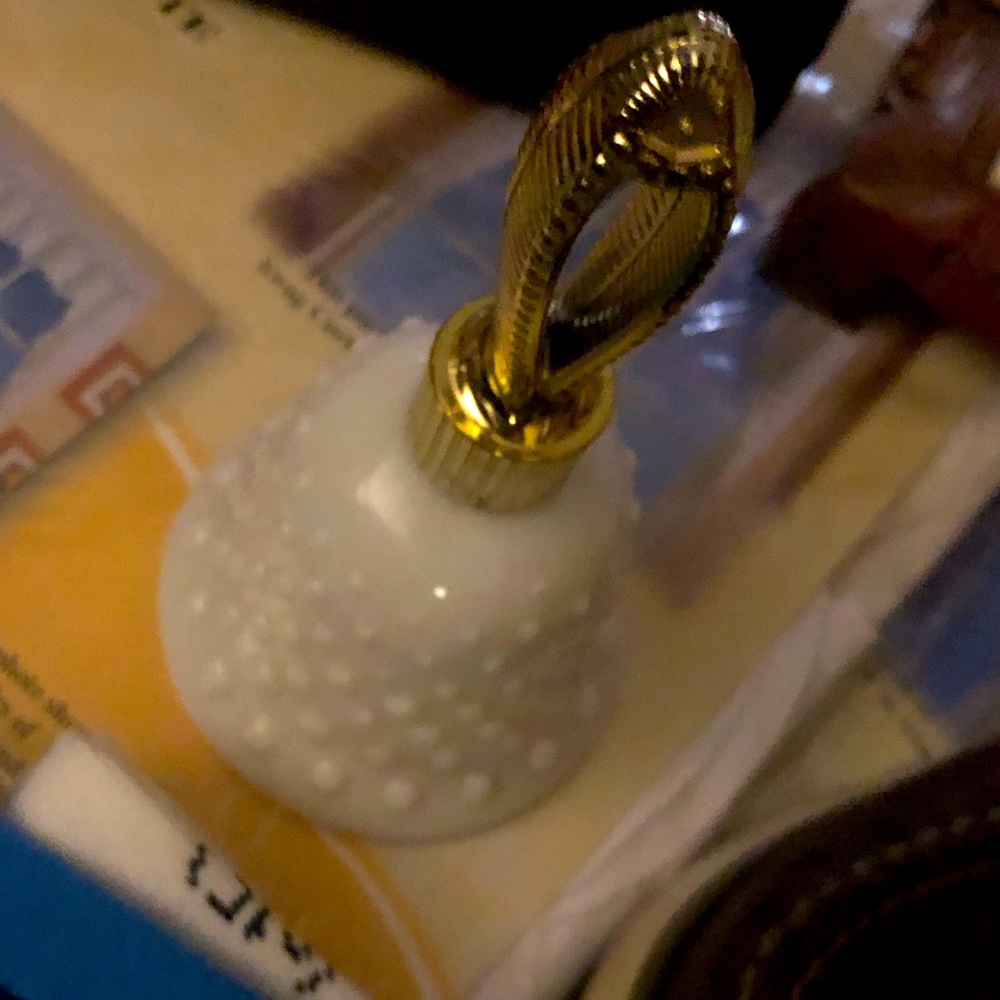 HOBNAIL MILK GLASS BELL AVON GLASS PERFUME BOTTLE with MYSTERY GIFT 🎁